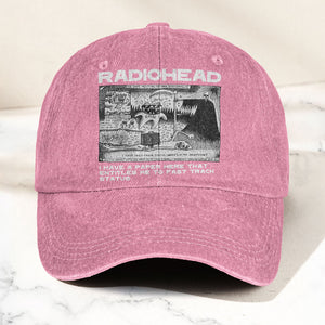 Radiohead Denim Dad Cap Vintage Washed Alternative Rock Adjustable Hat