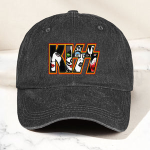 KISS Denim Dad Cap Iconic Face Collage Logo Design ( With BOX)