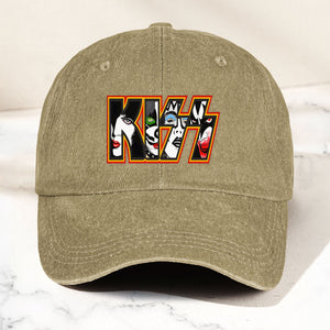 KISS Denim Dad Cap Iconic Face Collage Logo Design ( With BOX)