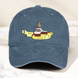 Yellow Submarine Denim Dad Cap Iconic Walk Design ( With BOX)