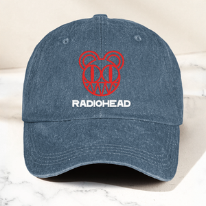 Radiohead Denim Dad Cap Modified Bear Logo Design ( With BOX)