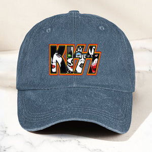 KISS Denim Dad Cap Iconic Face Collage Logo Design ( With BOX)