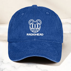 Radiohead Denim Dad Cap Modified Bear Logo Design ( With BOX)
