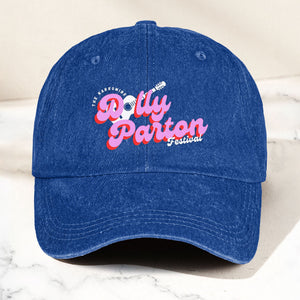 Dolly Parton Denim Dad Cap Dollywood Festival Guitar Design ( With BOX)