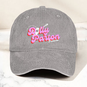 Dolly Parton Denim Dad Cap Dollywood Festival Guitar Design ( With BOX)