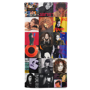 Janet Jackson Beach Towel Album Cover Collage Pop and R&B Towel