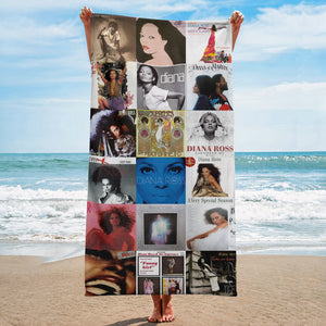 Diana Ross Beach Towel Album Cover Collage Disco Pop Towel