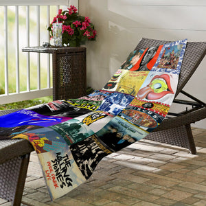 The Rolling Stones Beach Towel Album Cover Collage Classic Rock Towel