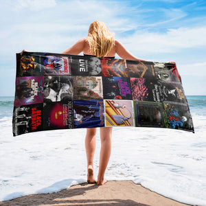 Black Sabbath Beach Towel Album Cover Collage Classic Rock Towel