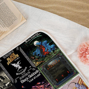 Black Sabbath Beach Towel Album Cover Collage Classic Rock Towel