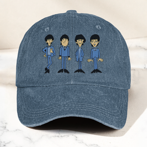 1965 Beatles Cartoon Series Denim Cap Retro The Beatles Merch Gift for Dad (With Box)