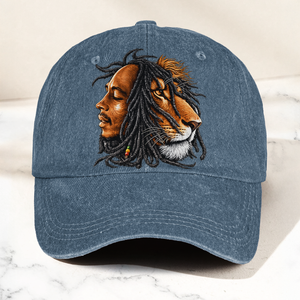 Bob Marley Lion of Judah Reggae Music Merch Vintage Rasta Graphic Denim Cap Retro Vintage Dad Cap Gift For Dad (With Box)