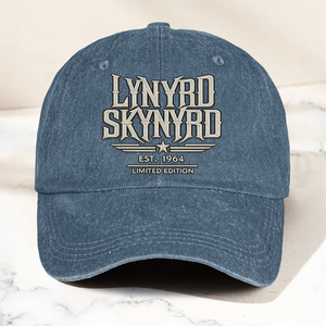 Lynyrd Skynyrd Band Logo Est 1964 Denim Cap Retro Vintage Dad Cap Gift For Dad (With Box)