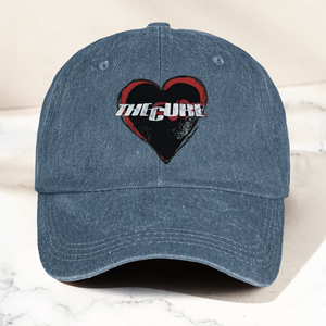 The Cure Heart Logo Denim Cap Vintage The Cure Band Album Merch Gift for Dad (With Box)