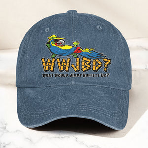 What Would Jimmy Buffett Do Denim Cap Retro Jimmy Buffett Merch Dad Hat (With Box)