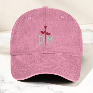 DM Rose Denim Cap Minimalist Depeche Mode Inspired Dad Hat (With Box)