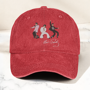 Elvis Presley With Sign Graphic Denim Cap Vintage Elvis Presley Album Merch Gift for Dad (With Box)