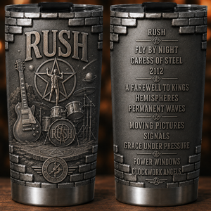 Rush Band 3D Printed Stainless Steel Tumbler Double Wall Vacuum Insulated Tumbler