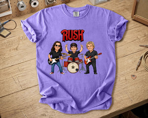 Rush Comfort Colors Tee Geddy Lee Neil Peart Alex Lifeson Band Members Tribute Shirt