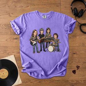 Pink Floyd Inspired Cartoon Band Comfort Tee Classic Rock Graphic T-Shirt