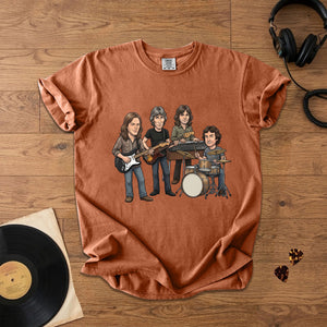 Pink Floyd Inspired Cartoon Band Comfort Tee Classic Rock Graphic T-Shirt