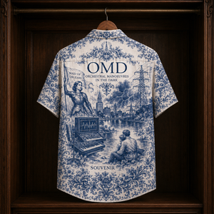 OMD Hawaiian Shirt - Orchestral Manoeuvres in the Dark Button Up Shirt with Electricity, If You Leave and Synthwave Art
