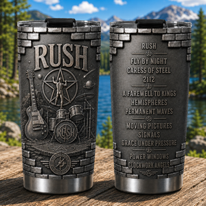 Rush Band 3D Printed Stainless Steel Tumbler Double Wall Vacuum Insulated Tumbler