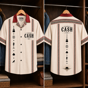 Johnny Cash Luxury Design Hawaiian Shirt – Mexican Inspired Hawaiian Shirt White Version