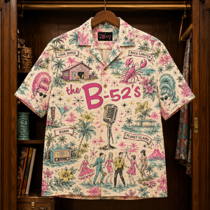 The B-52’s Hawaiian Shirt - Retro Tropical Rock Band AOP Button Up Shirt for Couples and Beach Vacation Style