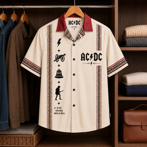 AC/DC Luxury Design Hawaiian Shirt – Mexican Inspired Hawaiian Shirt White Version