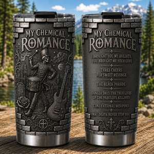 My Chemical Romance 3D Printed Stainless Steel Tumbler Emo Rock Travel Mug