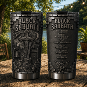 Black Sabbath 3D Printed Stainless Steel Tumbler Heavy Metal Album List Travel Mug
