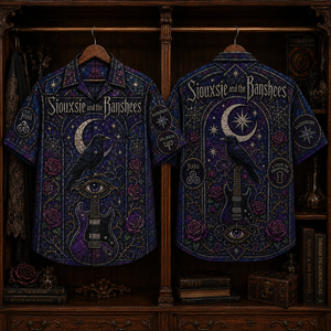 Siouxsie and the Banshees Hawaiian Shirt - Gothic Stained Glass Post-Punk Button-Up Shirt