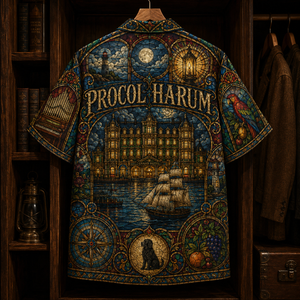 Procol Harum Hawaiian Shirt - Stained Glass Progressive Rock All-Over Print Button-Up Shirt