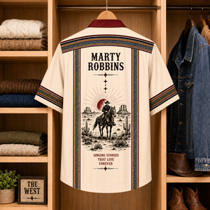 Marty Robbins Luxury Design Hawaiian Shirt – Mexican Inspired Hawaiian Shirt White Version