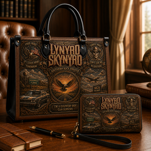 Lynyrd Skynyrd Handbag, Tote Bag and Wallet Set, Free Bird Southern Rock Accessories, Classic Music Fan Gift