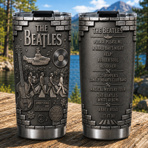 The Beatles Abbey Road Insulated Tumbler 3D Embossed Yellow Submarine Travel Cup