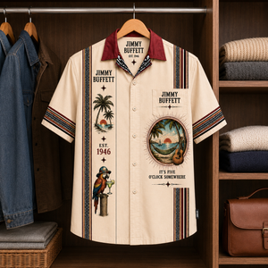 Jimmy Buffett Tropical Paradise Hawaiian Shirt – Mexican Inspired Hawaiian Shirt White Version