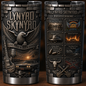 Lynyrd Skynyrd 3D Printed Tumbler Double Wall Vacuum Insulated Tumbler