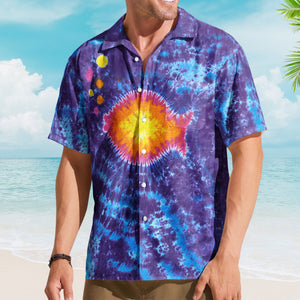 Phish Band Fish Logo Tie Dye Hawaiian Shirt – Retro Music Inspired Aloha Shirt