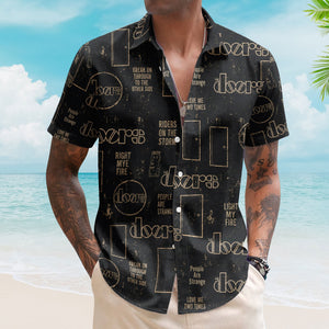 The Doors Hawaiian Shirt - Unisex Minimalist Door Logo Summer Button Up Shirt