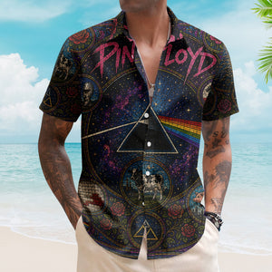 Pink Floyd Gothic Stained Glass Hawaiian Shirt - Unisex Retro Pink Floyd Concert Tour Merch