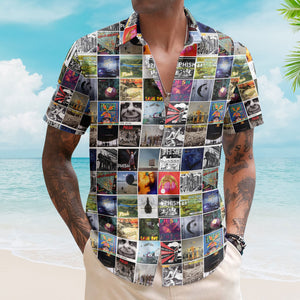 Phish Band Album Cover Collage Hawaiian Shirt - Unisex Psychedelic Rock Concert Summer Button Up