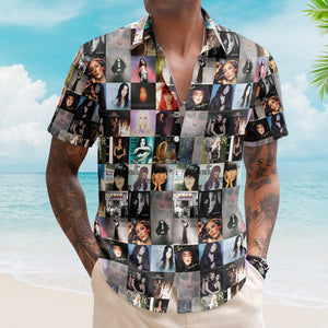 Cher Retro Music Album Art Mosaic Grid Colorful Hawaiian Shirt – Retro Music Album Art Inspired Unisex Shirt