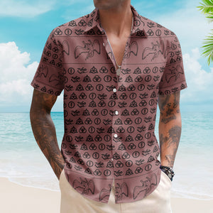 Led Zeppelin ZoSo Monogram Hawaiian Shirt – Unisex Swan Song Angel Graphic Collage Button Up