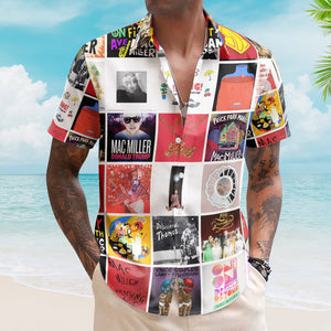 Mac Miller Nostalgia Collage Hawaiian Shirt – Emotional Hip-Hop Memories Gift