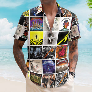 Metallica Album Collage Hawaiian Shirt – Heavy Metal Music Band Fan Shirt
