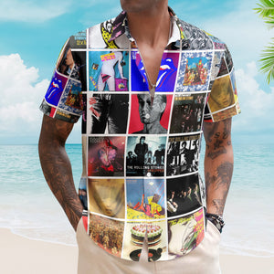 The Rolling Stones Album Collage Hawaiian Shirt – Rock Band Fan Shirt