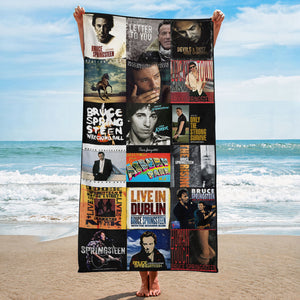 Bruce Springsteen Beach Towel Album Cover Collage Classic Rock Towel