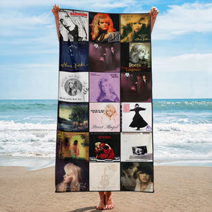 Stevie Nicks 1 Beach Towel Album Cover Collage Classic Rock Towel